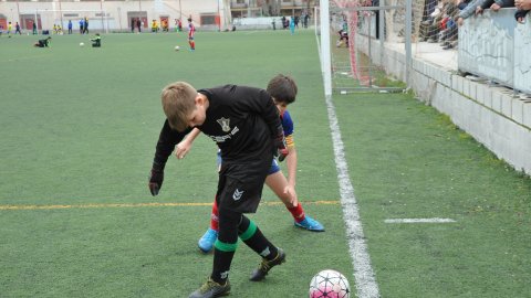 Marc Gordillo al partit de futbol aleví Vilassar de Mar-Vilassar de Dalt. Vilassar de Mar. Febrer de 2020