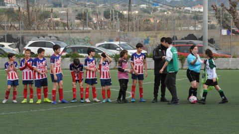 Marc Gordillo al partit de futbol aleví Vilassar de Mar-Vilassar de Dalt. Vilassar de Mar. Febrer de 2020