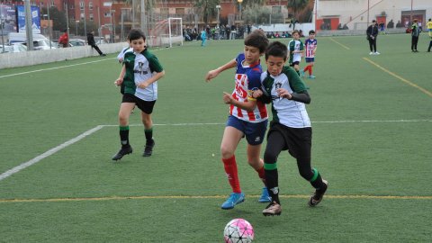 Marc Gordillo al partit de futbol aleví Vilassar de Mar-Vilassar de Dalt. Vilassar de Mar. Febrer de 2020