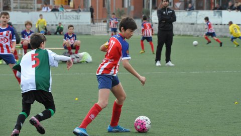 Marc Gordillo al partit de futbol aleví Vilassar de Mar-Vilassar de Dalt. Vilassar de Mar. Febrer de 2020