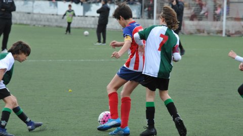 Marc Gordillo al partit de futbol aleví Vilassar de Mar-Vilassar de Dalt. Vilassar de Mar. Febrer de 2020