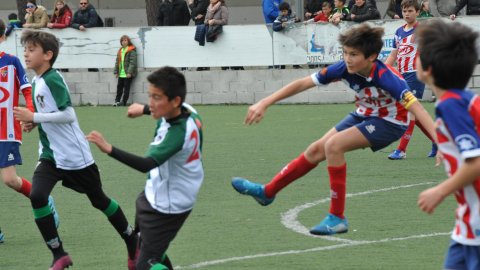 Marc Gordillo al partit de futbol aleví Vilassar de Mar-Vilassar de Dalt. Vilassar de Mar. Febrer de 2020