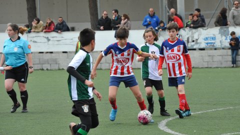 Marc Gordillo al partit de futbol aleví Vilassar de Mar-Vilassar de Dalt. Vilassar de Mar. Febrer de 2020