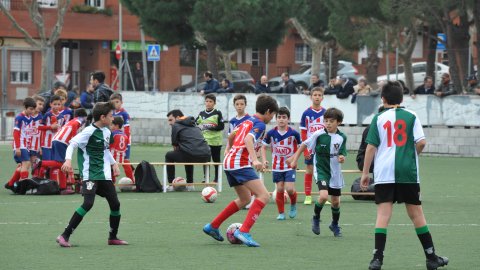 Marc Gordillo al partit de futbol aleví Vilassar de Mar-Vilassar de Dalt. Vilassar de Mar. Febrer de 2020