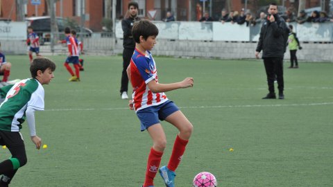 Marc Gordillo al partit de futbol aleví Vilassar de Mar-Vilassar de Dalt. Vilassar de Mar. Febrer de 2020
