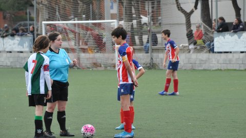 Marc Gordillo al partit de futbol aleví Vilassar de Mar-Vilassar de Dalt. Vilassar de Mar. Febrer de 2020