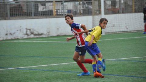 Marc Gordillo al partit de futbol aleví Pla d'en Boet-Vilassar de Mar. Mataró. 21 de setembre de 2019