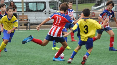 Marc Gordillo al partit de futbol aleví Pla d'en Boet-Vilassar de Mar. Mataró. 21 de setembre de 2019