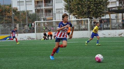 Marc Gordillo al partit de futbol aleví Pla d'en Boet-Vilassar de Mar. Mataró. 21 de setembre de 2019