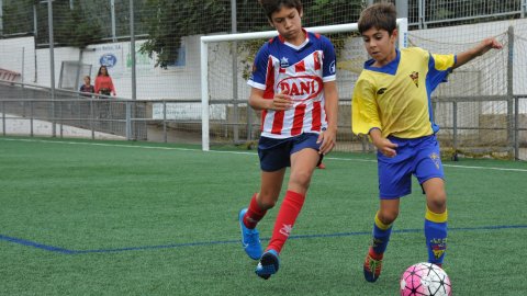 Marc Gordillo al partit de futbol aleví Pla d'en Boet-Vilassar de Mar. Mataró. 21 de setembre de 2019