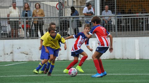 Marc Gordillo al partit de futbol aleví Pla d'en Boet-Vilassar de Mar. Mataró. 21 de setembre de 2019