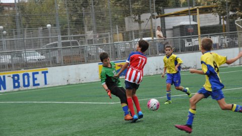 Marc Gordillo al partit de futbol aleví Pla d'en Boet-Vilassar de Mar. Mataró. 21 de setembre de 2019
