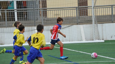 Marc Gordillo al partit de futbol aleví Pla d'en Boet-Vilassar de Mar. Mataró. 21 de setembre de 2019