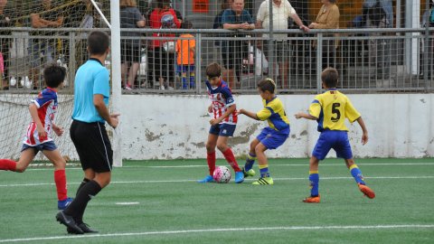 Marc Gordillo al partit de futbol aleví Pla d'en Boet-Vilassar de Mar. Mataró. 21 de setembre de 2019