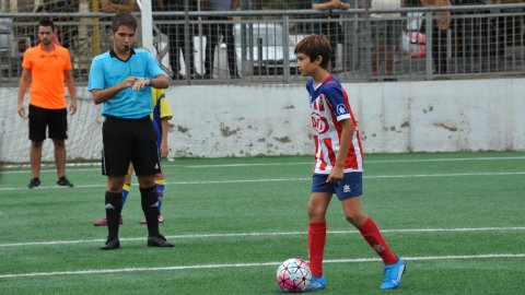 Marc Gordillo al partit de futbol aleví Pla d'en Boet-Vilassar de Mar. Mataró. 21 de setembre de 2019