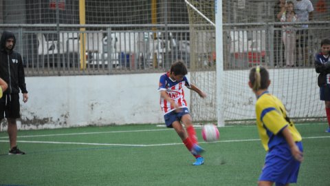 Marc Gordillo al partit de futbol aleví Pla d'en Boet-Vilassar de Mar. Mataró. 21 de setembre de 2019