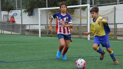 Marc Gordillo al partit de futbol aleví Pla d'en Boet-Vilassar de Mar. Mataró. 21 de setembre de 2019