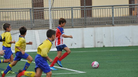 Marc Gordillo al partit de futbol aleví Pla d'en Boet-Vilassar de Mar. Mataró. 21 de setembre de 2019