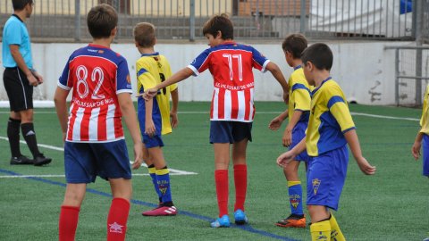 Marc Gordillo al partit de futbol aleví Pla d'en Boet-Vilassar de Mar. Mataró. 21 de setembre de 2019