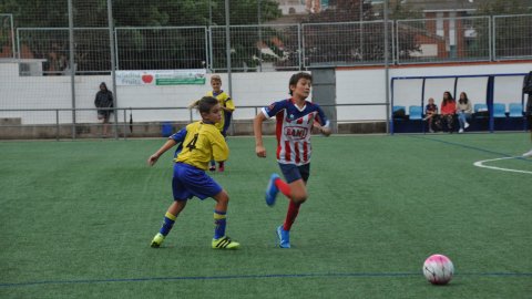 Marc Gordillo al partit de futbol aleví Pla d'en Boet-Vilassar de Mar. Mataró. 21 de setembre de 2019