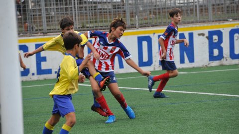 Marc Gordillo al partit de futbol aleví Pla d'en Boet-Vilassar de Mar. Mataró. 21 de setembre de 2019