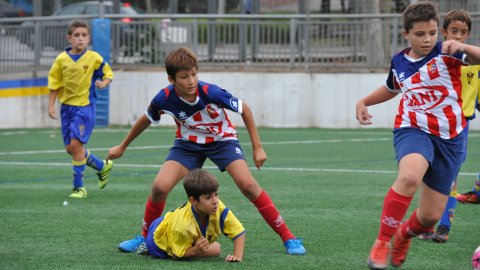 Marc Gordillo al partit de futbol aleví Pla d'en Boet-Vilassar de Mar. Mataró. 21 de setembre de 2019