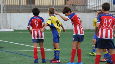 Marc Gordillo al partit de futbol aleví Pla d'en Boet-Vilassar de Mar. Mataró. 21 de setembre de 2019