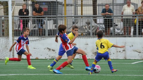 Marc Gordillo al partit de futbol aleví Pla d'en Boet-Vilassar de Mar. Mataró. 21 de setembre de 2019