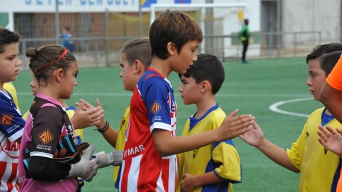 Marc Gordillo al partit de futbol aleví Pla d'en Boet-Vilassar de Mar. Mataró. 21 de setembre de 2019