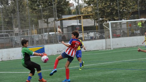 Marc Gordillo al partit de futbol aleví Pla d'en Boet-Vilassar de Mar. Mataró. 21 de setembre de 2019