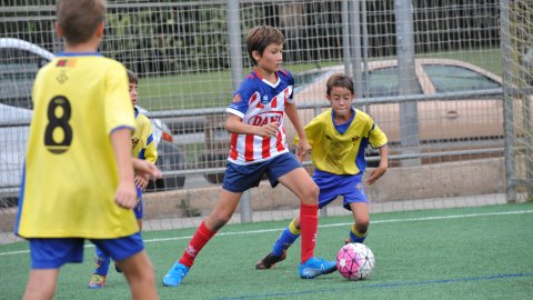 Marc Gordillo al partit de futbol aleví Pla d'en Boet-Vilassar de Mar. Mataró. 21 de setembre de 2019