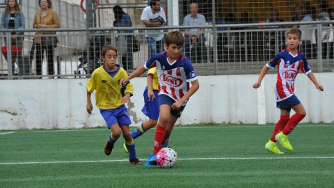 Marc Gordillo al partit de futbol aleví Pla d'en Boet-Vilassar de Mar. Mataró. 21 de setembre de 2019