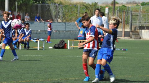 Marc Gordillo al partit de futbol aleví Vilassar de Mar-Europa. Vilassar de Mar. 22 de setembre de 2019