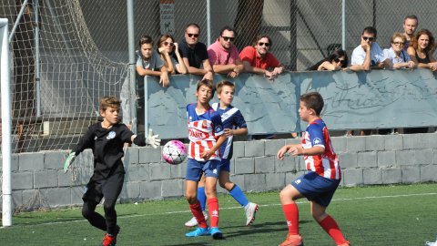 Marc Gordillo al partit de futbol aleví Vilassar de Mar-Europa. Vilassar de Mar. 22 de setembre de 2019