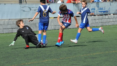 Marc Gordillo al partit de futbol aleví Vilassar de Mar-Europa. Vilassar de Mar. 22 de setembre de 2019