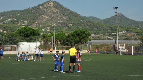 Marc Gordillo al partit de futbol aleví Vilassar de Mar-Europa. Vilassar de Mar. 22 de setembre de 2019
