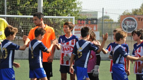 Marc Gordillo al partit de futbol aleví Vilassar de Mar-Europa. Vilassar de Mar. 22 de setembre de 2019