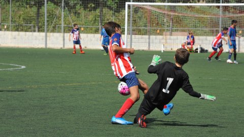 Marc Gordillo al partit de futbol aleví Vilassar de Mar-Europa. Vilassar de Mar. 22 de setembre de 2019
