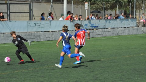 Marc Gordillo al partit de futbol aleví Vilassar de Mar-Europa. Vilassar de Mar. 22 de setembre de 2019