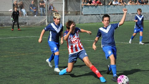 Marc Gordillo al partit de futbol aleví Vilassar de Mar-Europa. Vilassar de Mar. 22 de setembre de 2019