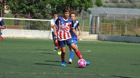 Marc Gordillo al partit de futbol aleví Vilassar de Mar-Europa. Vilassar de Mar. 22 de setembre de 2019