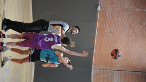 Marc Gordillo, al partit de bàsquet infantil ASME-Vilassar de Mar (10-60). Barcelona. 11 de desembre de 2021