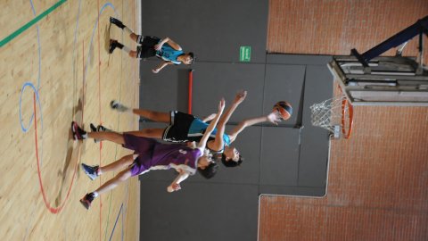 Marc Gordillo, al partit de bàsquet infantil ASME-Vilassar de Mar (10-60). Barcelona. 11 de desembre de 2021