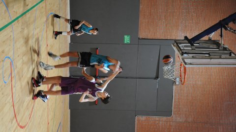 Marc Gordillo, al partit de bàsquet infantil ASME-Vilassar de Mar (10-60). Barcelona. 11 de desembre de 2021