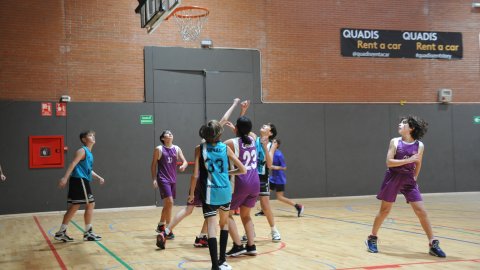Marc Gordillo, al partit de bàsquet infantil ASME-Vilassar de Mar (10-60). Barcelona. 11 de desembre de 2021
