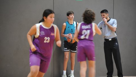 Marc Gordillo, al partit de bàsquet infantil ASME-Vilassar de Mar (10-60). Barcelona. 11 de desembre de 2021