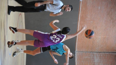 Marc Gordillo, al partit de bàsquet infantil ASME-Vilassar de Mar (10-60). Barcelona. 11 de desembre de 2021