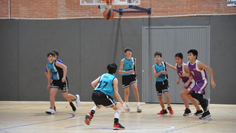 Marc Gordillo, al partit de bàsquet infantil ASME-Vilassar de Mar (10-60). Barcelona. 11 de desembre de 2021