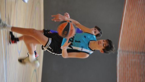 Marc Gordillo, al partit de bàsquet infantil ASME-Vilassar de Mar (10-60). Barcelona. 11 de desembre de 2021