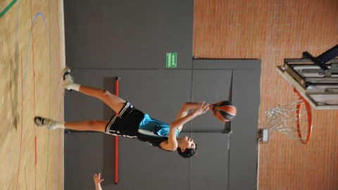 Marc Gordillo, al partit de bàsquet infantil ASME-Vilassar de Mar (10-60). Barcelona. 11 de desembre de 2021